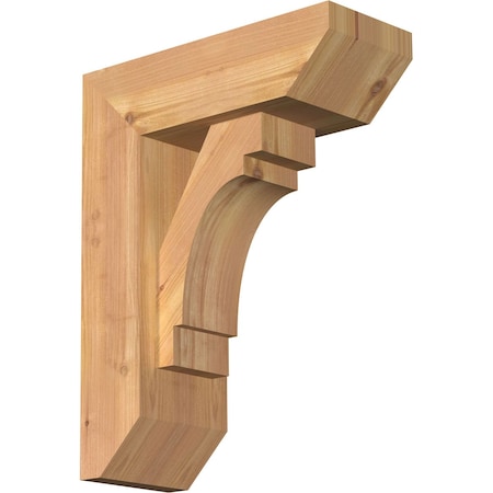 Ekena Millwork Merced Slat Smooth Bracket w/ Offset Brace, Western Red Cedar, 5 1/2"W x 14"D x 18"H BKT0604X14X18MRC06SWR